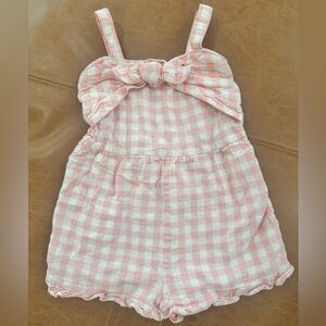 Pink Gingham Romper - 2T